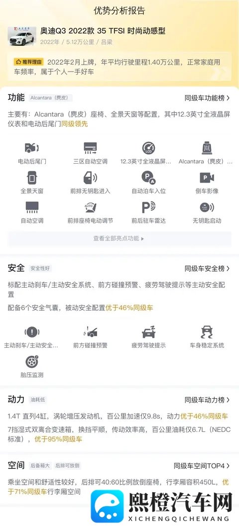 22年奥迪Q3,白色时尚动感型,一手车17万内拿下!-3