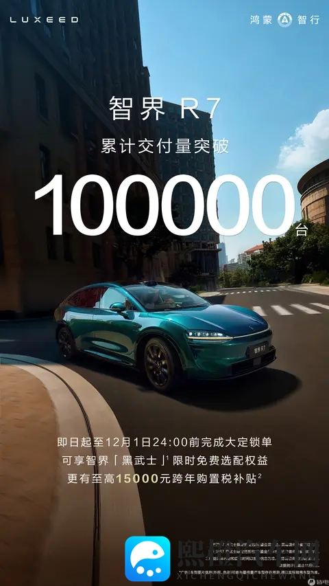 智界R7累计交付量突破10万台，现款车型2498万元起-2
