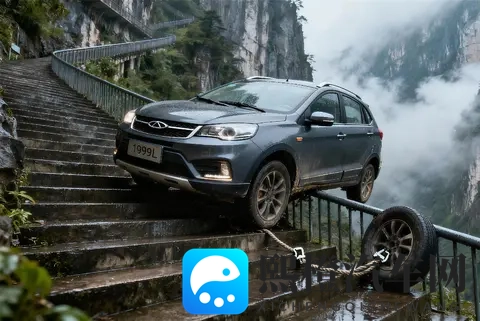 奇瑞天门山测试翻车深夜致歉！溜车撞护栏，承诺全赔却遭核心质疑-1