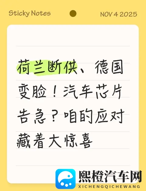 荷兰断供、德国变脸！汽车芯片告急？咱的应对藏着大惊喜-1
