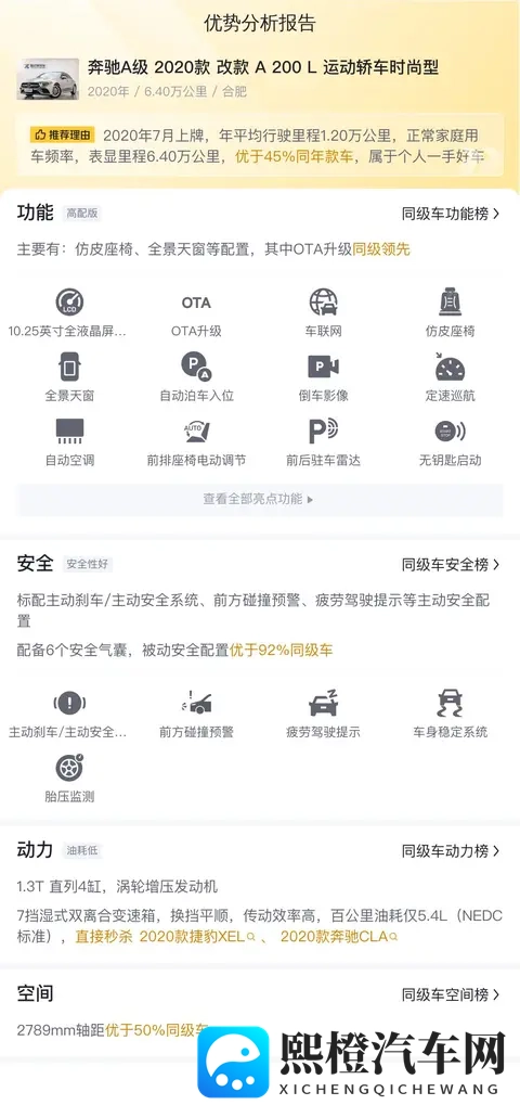 10万出头,圆你奔驰梦!20款A200L香槟色轿跑,一手车况!-2