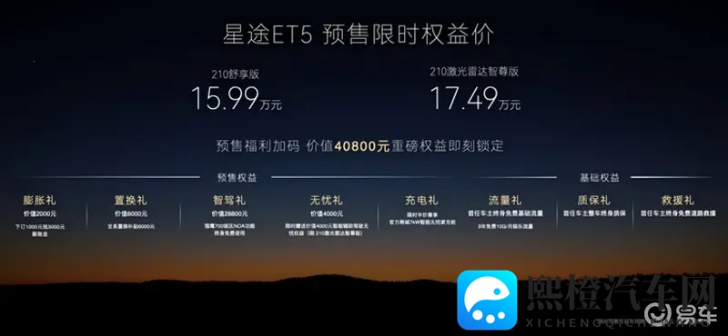 星途ET5预售1599万起，50万级豪华体验触手可及-1