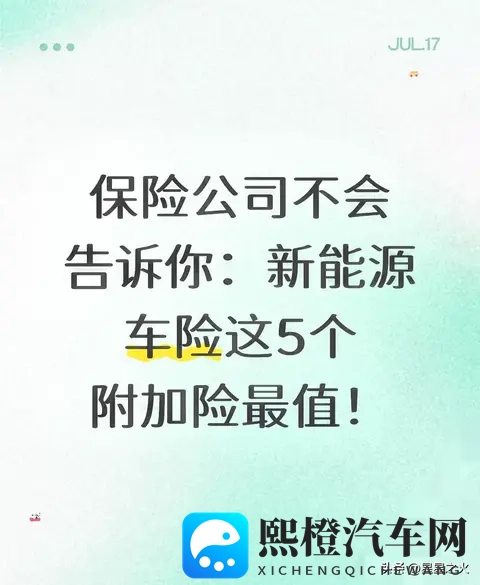新能源车主必看!这5个隐藏车险附加险,关键时刻能省好几万!-1