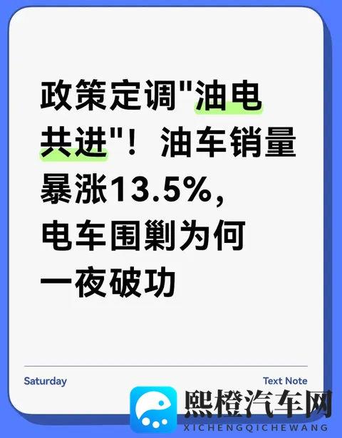 政策定调油电共进!油车销量暴涨135%,电车围剿为何一夜破功-1