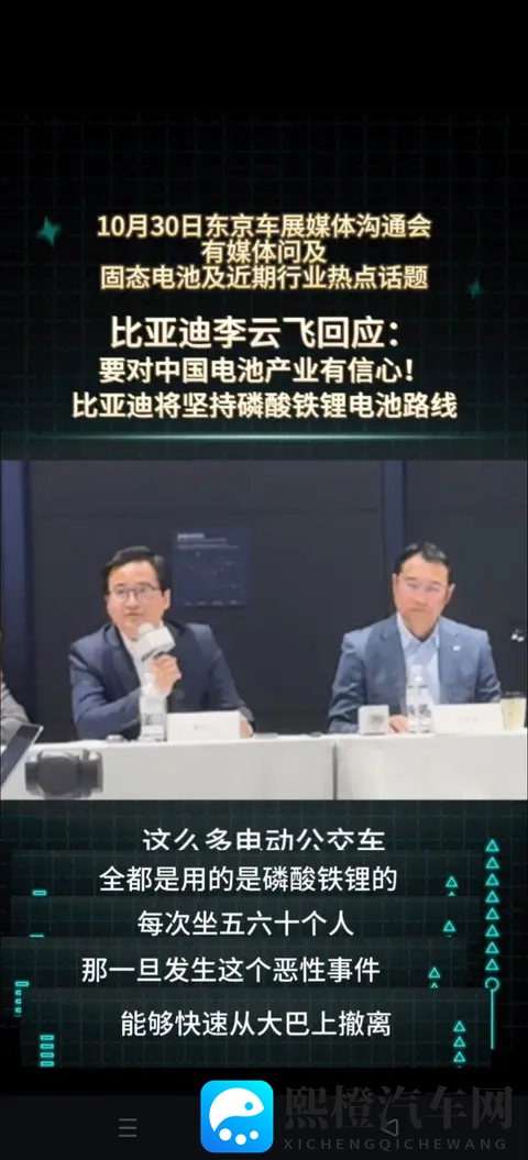 李云飞:比亚迪将坚持走磷酸铁锂路线，安全是底线！-2