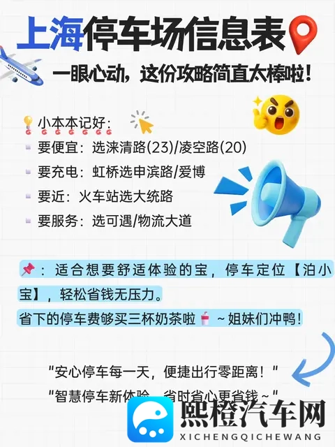 一份超全的上海机场、高铁站停车场信息表-1