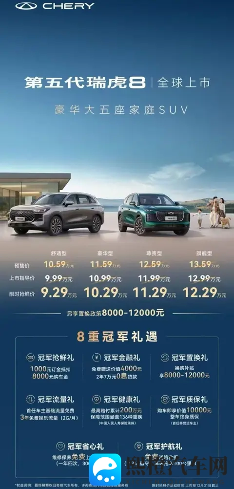 第五代瑞虎8限时抢鲜价929万起 定位豪华大五座家庭SUV-3