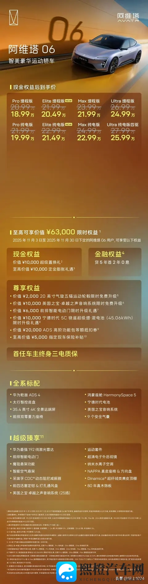 2049万起!阿维塔06 Elite上市:激光雷达+鸿蒙座舱,续航650km-3