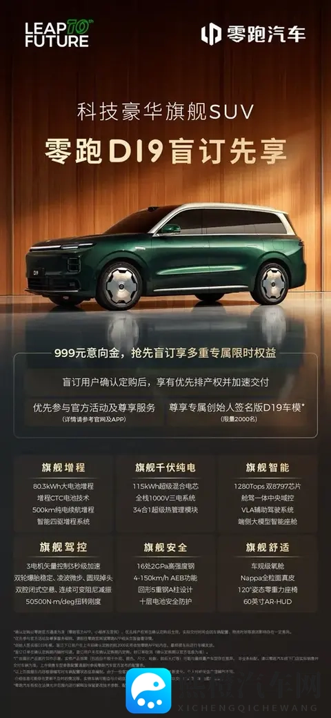 零跑D19盲订开启!52米大SUV竟有双动力可选-1