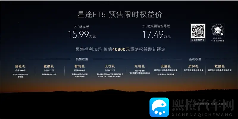 50万级的用车体验 星途ET5 预售只需1599万元起-1