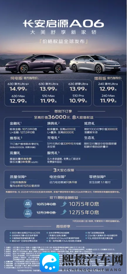 1099万-1499万!长安启源A06上市-2